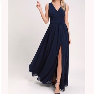 Lulus Thoughts of Hue Navy Blue Maxi Dress